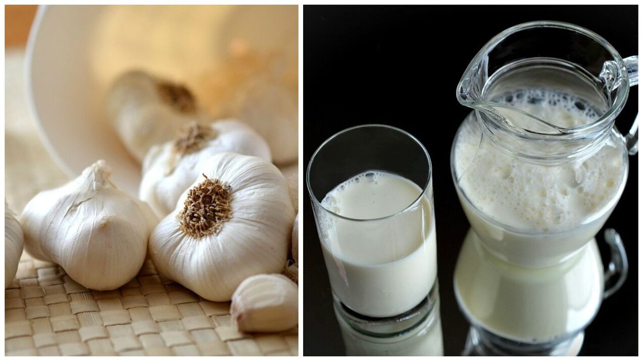 Garlic with milk fights parasites