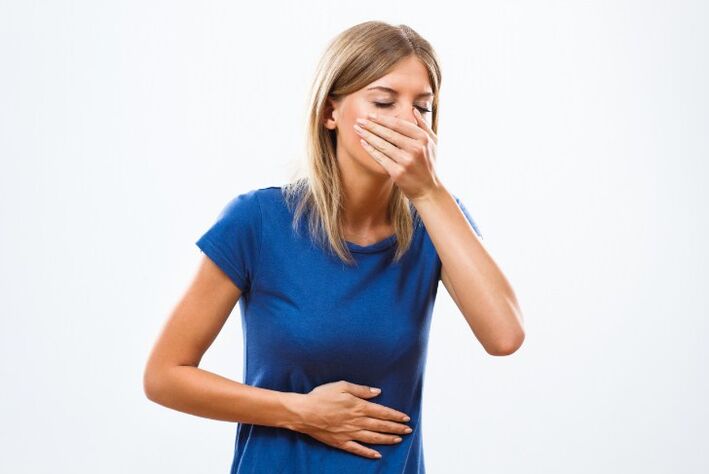abdominal pain and nausea with parasites in the body